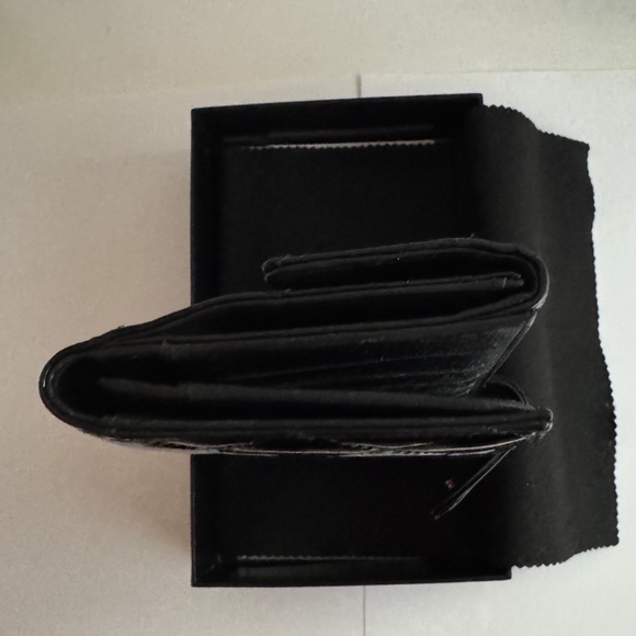 CHANEL - Black Patent Quilted Leather Flap Wallet - Picture 7 of 12